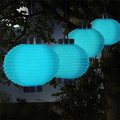 Pure Garden Pure Garden 50-19-B Outdoor Solar LED Chinese Lanterns; Blue - Set of 4 50-19-B